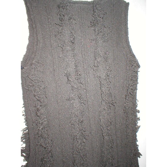 Womens NWT $298 Worth New York XS P Dress Coco Dark Brown Fringe Sleeveless Knit - Picture 10 of 11